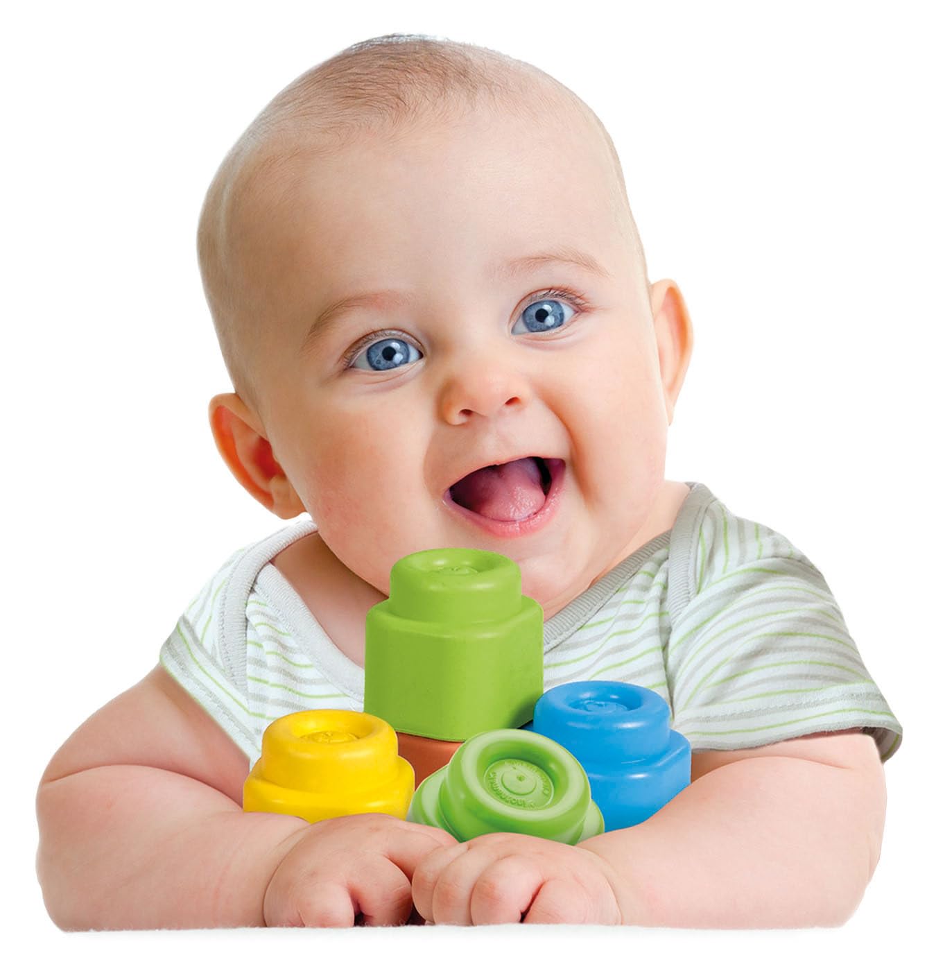 Clementoni Baby Soft Blocks - 20-Piece Ultra-Soft Building Set for Babies 6M+ 4