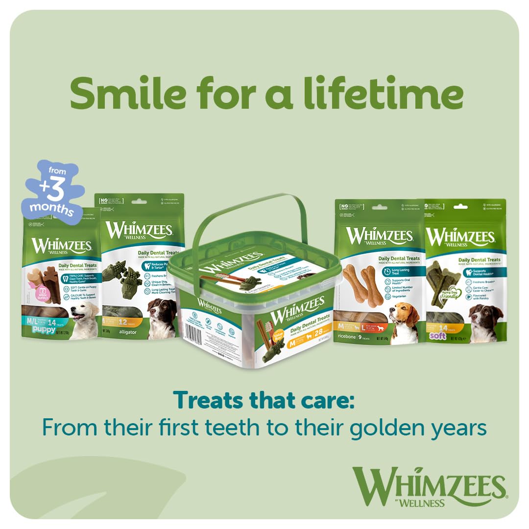 WHIMZEES By Wellness Stix Dog Dental Chews - Medium Breeds (14 Pcs) | Grain-Free, Vegetarian 7