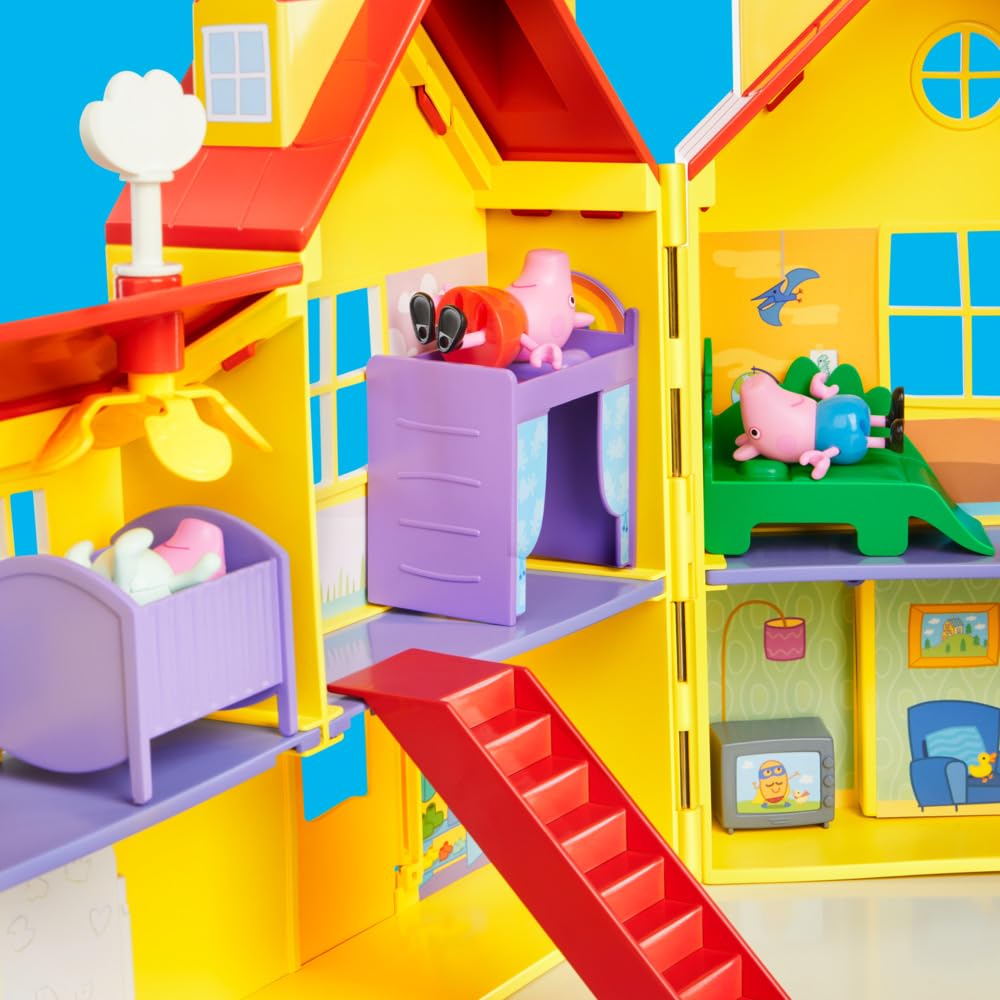 Peppa Pig Peppa's Big Family House Playset - 2-Floor 7-Room Doll House with 3 Figures & 16-Piece Set 4