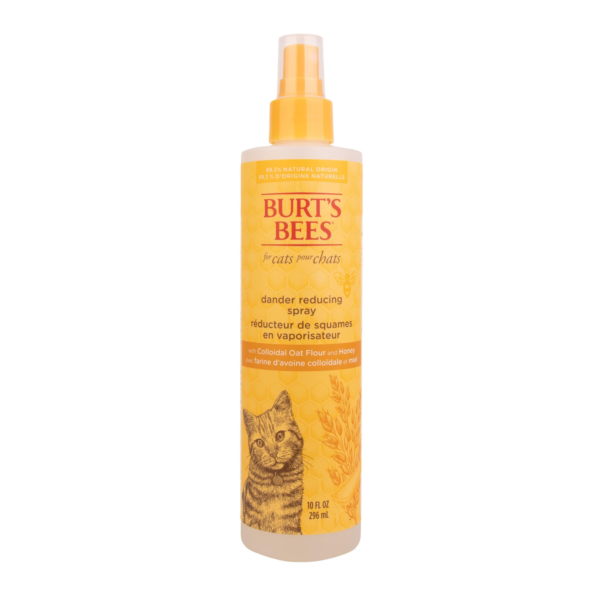 BURT'S BEES FOR PETS Dander Reducing Spray for Cats - 296ml | pH Balanced | Aloe Vera & Oatmeal