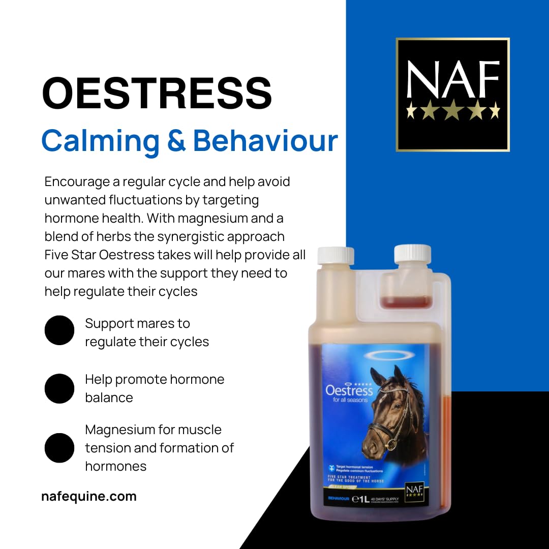 NAF Five Star Oestress Liquid 1L - Hormonal Balance Supplement for Mares with Chasteberry & Magnesium