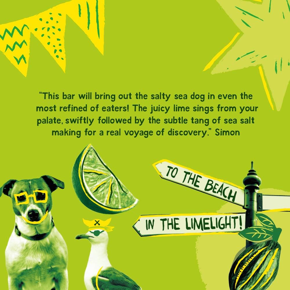 Montezuma - Sea Dog 70% Kakao Zartbitterschokolade mit Meersalz und Limette, veganer glutenfreier Riegel 3