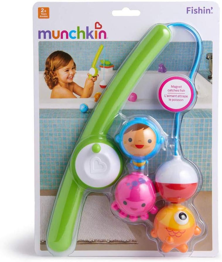 Munchkin Gone Fishin' Rod & Reel Magnetic Bath Toy Set - Educational Fishing Playset for Toddlers 24 Months+ 4