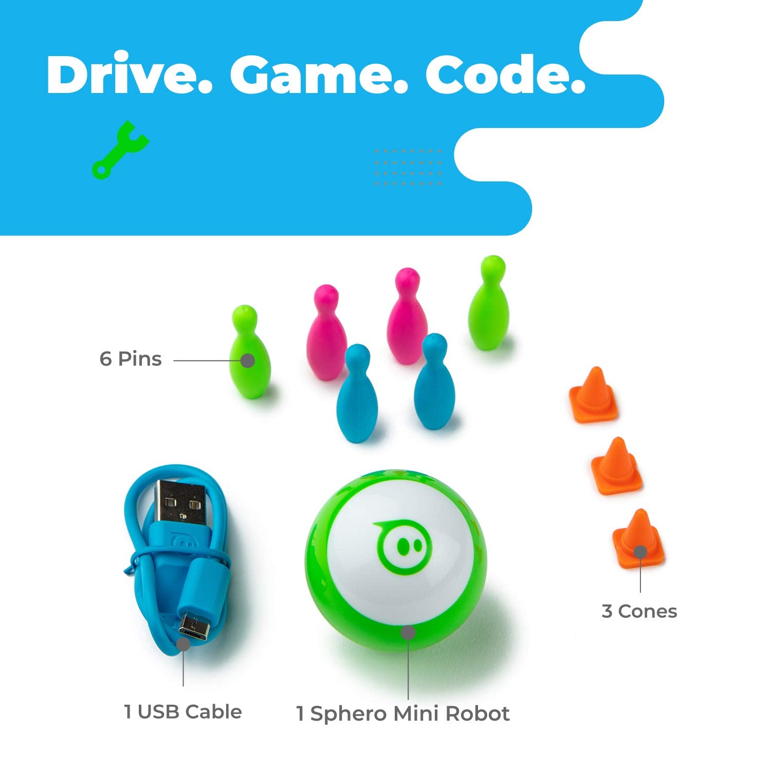 Sphero Mini Green App-Controlled Robotic Ball | STEM Coding Toy | Ages 8+