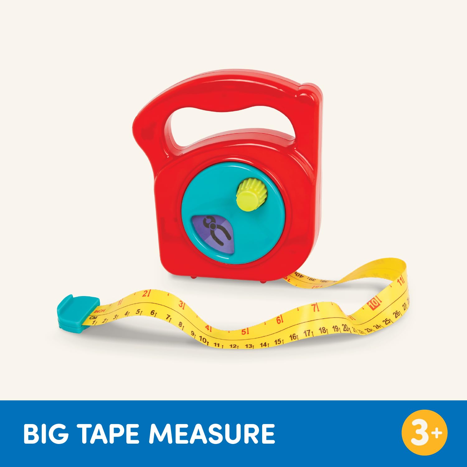 Battat Big Tape Measure Toy - Working Reel & Easy-Hold Handle for Pretend Play - Ages 2+ 12
