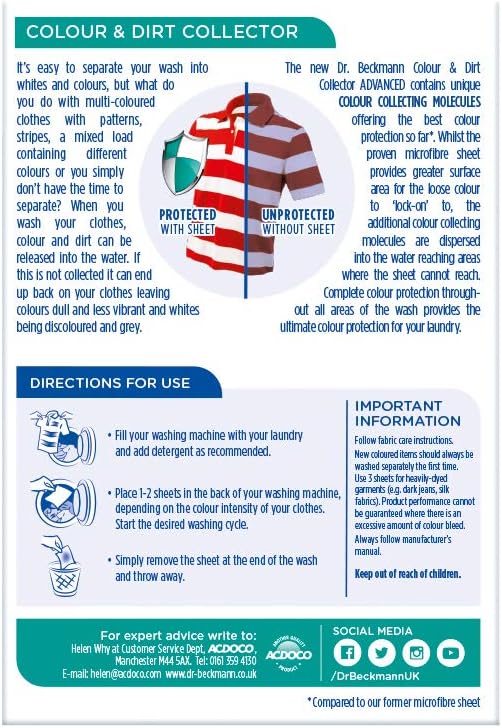 Dr. Beckmann Colour & Dirt Collector Sheets - Big Value Pack, 50 Sheets