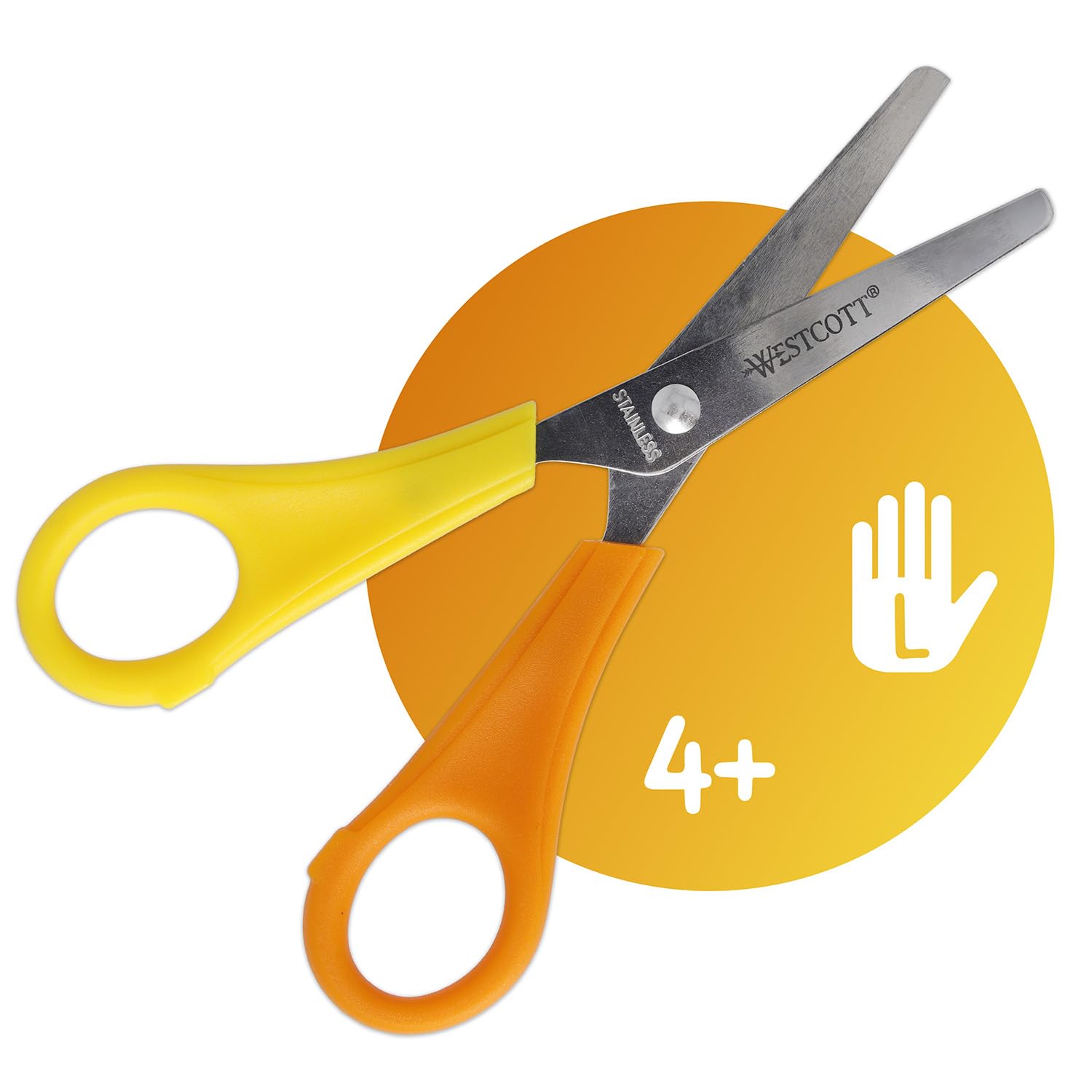 Westcott Kids Left-Handed Scissors - Blunt Tip, 5"/13 cm, Red/Yellow 5