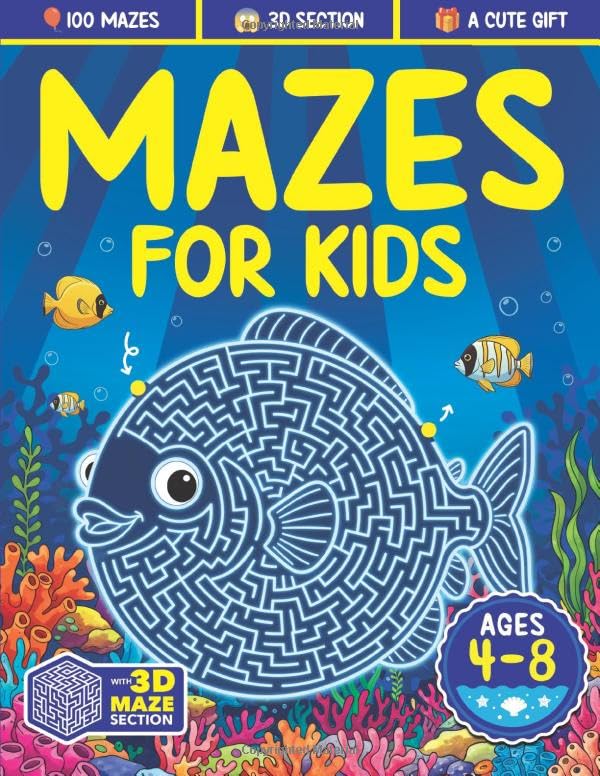 Splendid Youth Mazes For Kids Ages 4-8 Activity Book | Paperback | 109 Pages