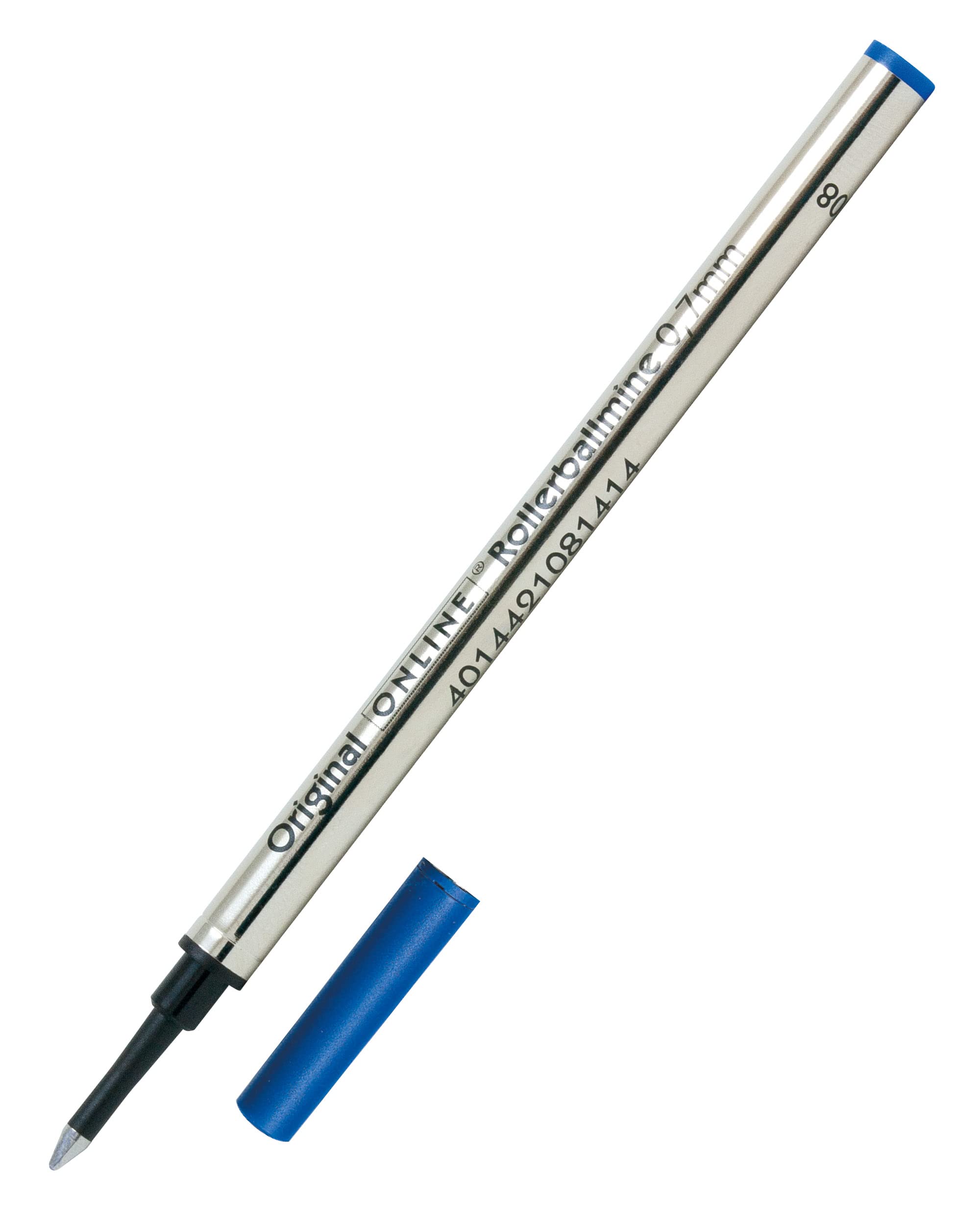 Online Rollerball Pen Refill - 0.7mm Line Width, Blue Ink, ISO 14145-2 Certified | Metal Housing