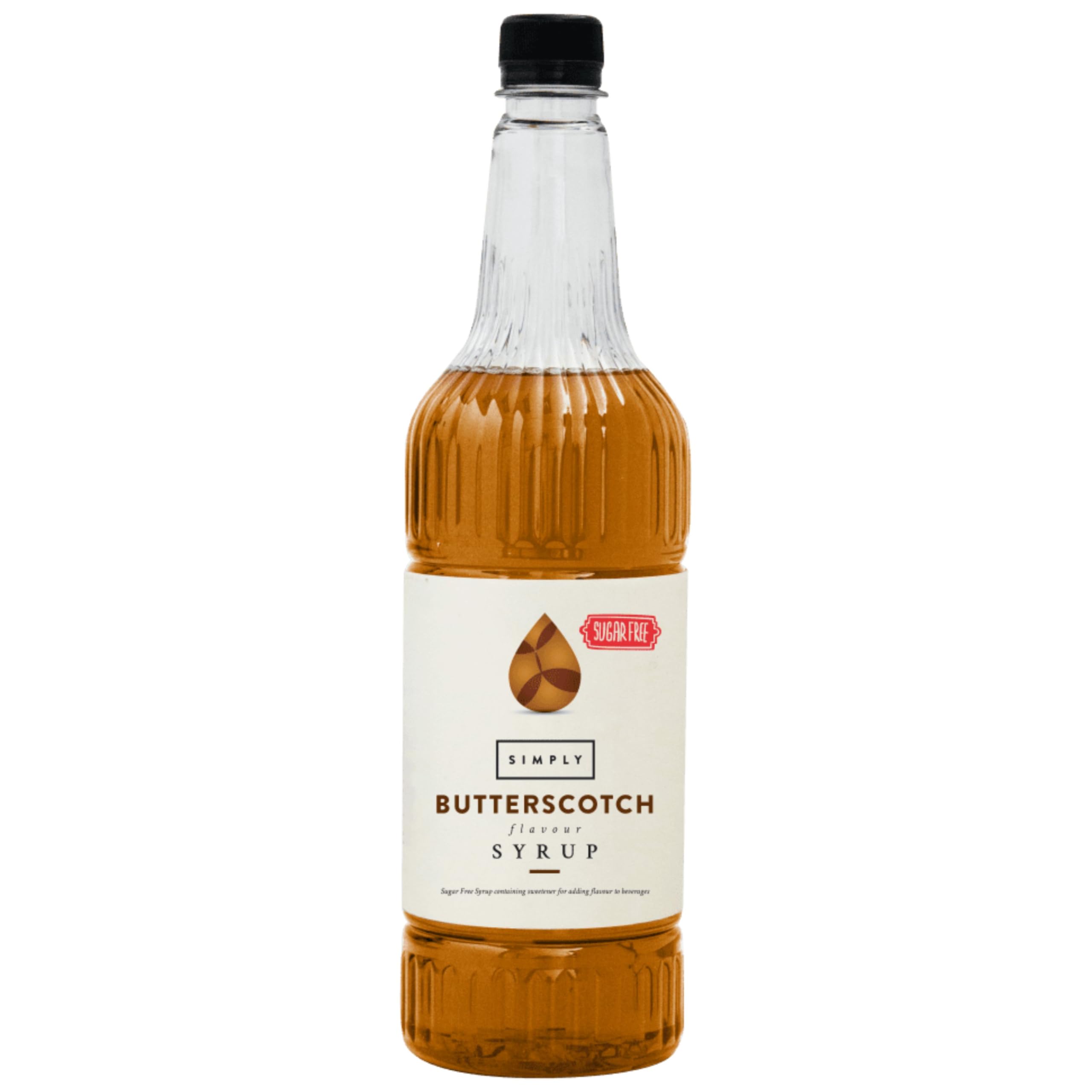 Simply Sugar Free Butterscotch Syrup - Low Calorie, Vegan, Nut Free | 1L