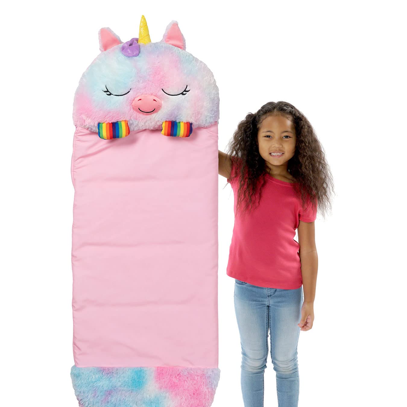 Happy Nappers Kids Sleeping Bag Rainbow Unicorn - Plush Toy & Comfy Sleeping Bag for Unisex Youth 5