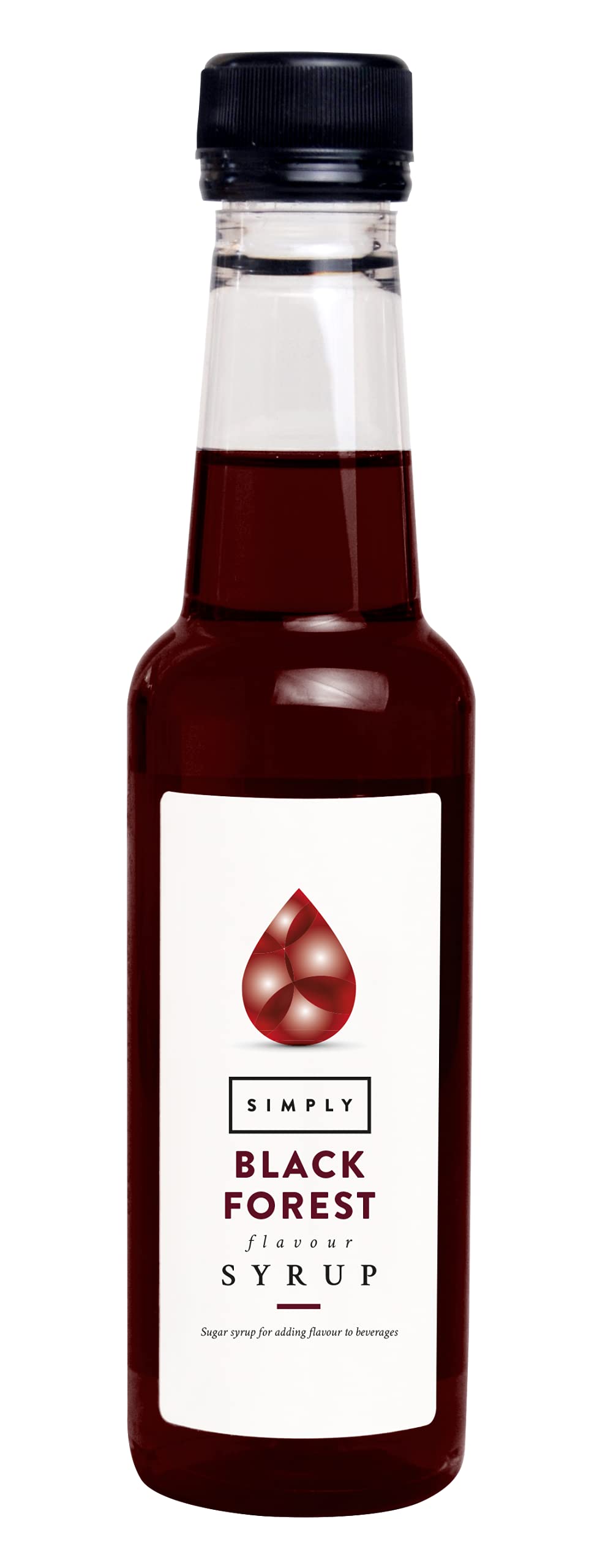 Simply Black Forest Flavoured Syrup - Vegan, Nut Free, 250 ml | For Coffee & Baking