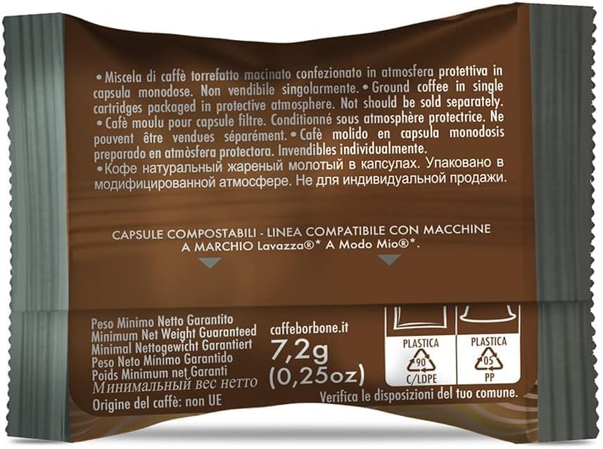 Caffè Borbone Don Carlo Black Coffee Blend - 100 Capsules for Lavazza A Modo Mio Machines 5