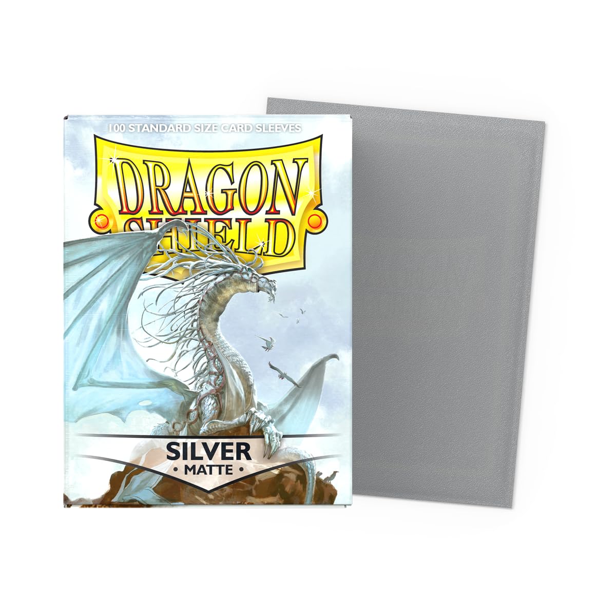 Dragon Shield Matte Standard Size Sleeves - 100 Count | Silver | Polypropylene