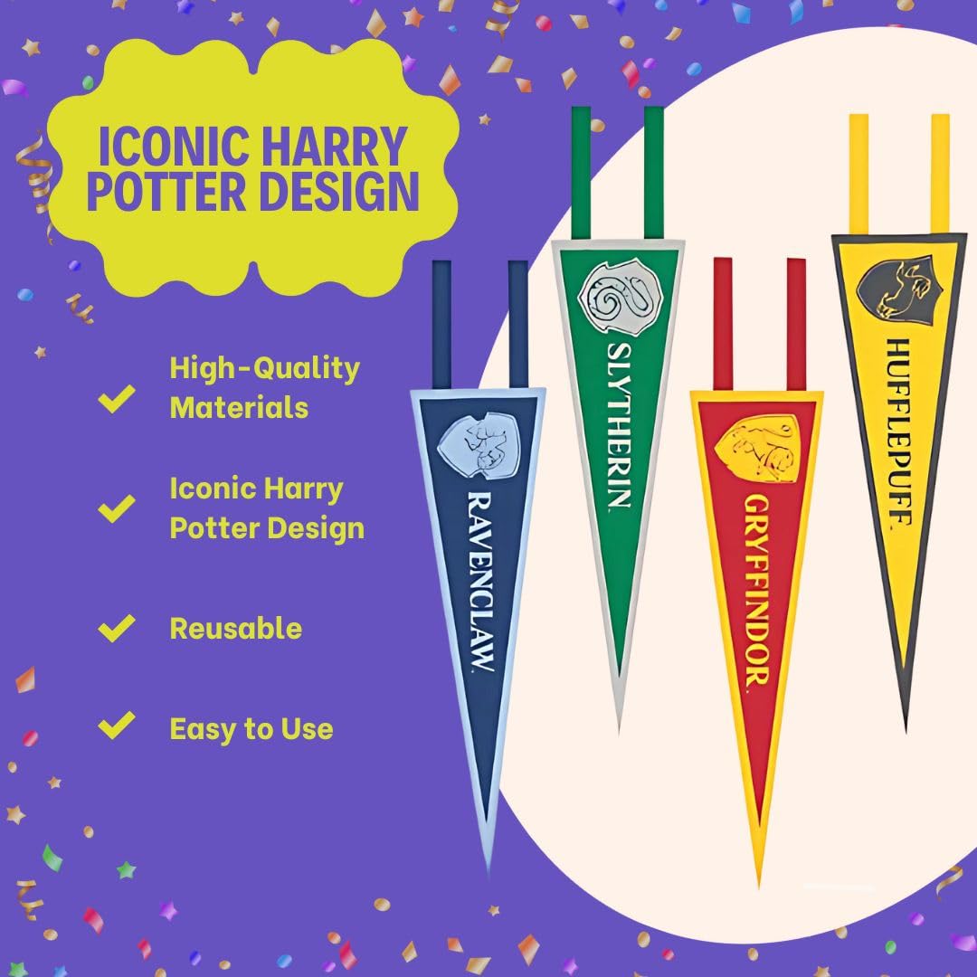 Unique Harry Potter Fabric Pennant Banners - Pack of 4 | Multicolor | 41 cm x 15 cm 5