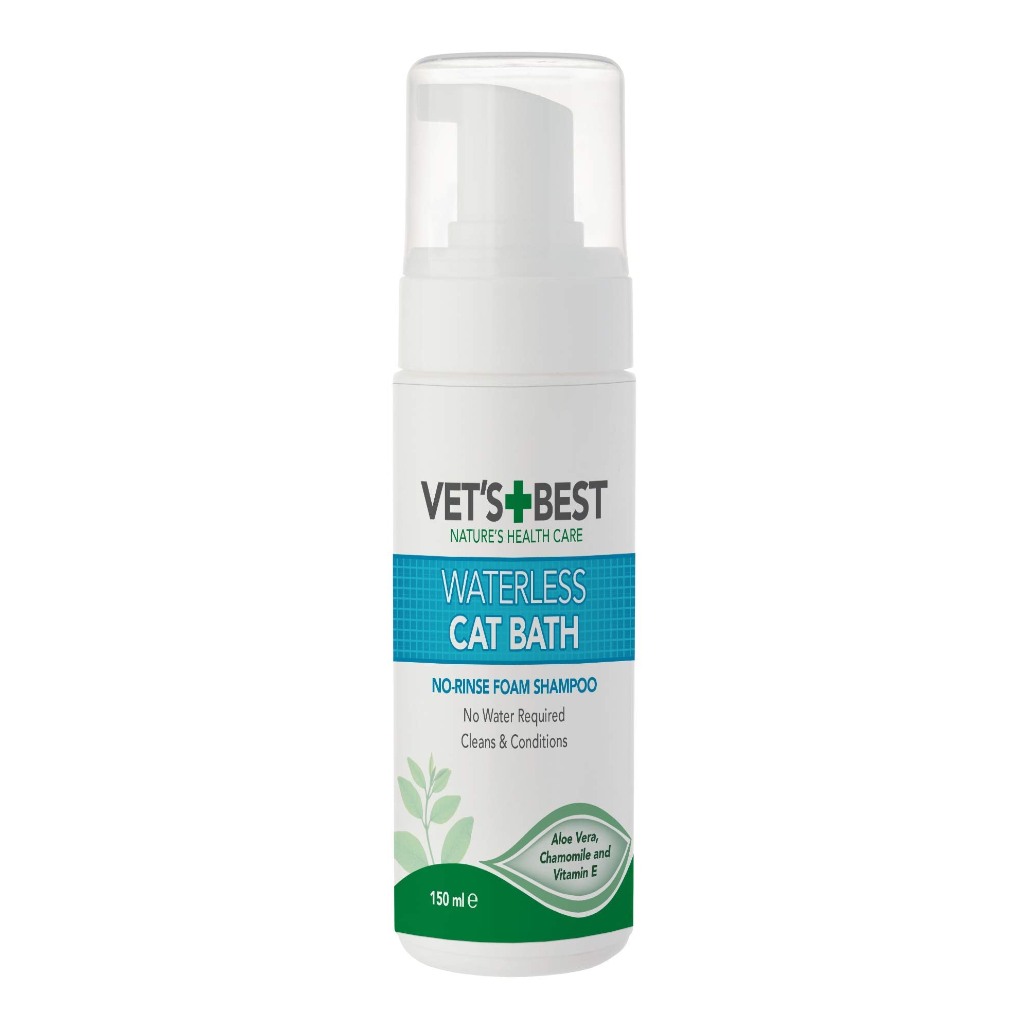 Vet's Best Natural Waterless Cat Bath No Rinse Dry Shampoo for Cats, 150ml