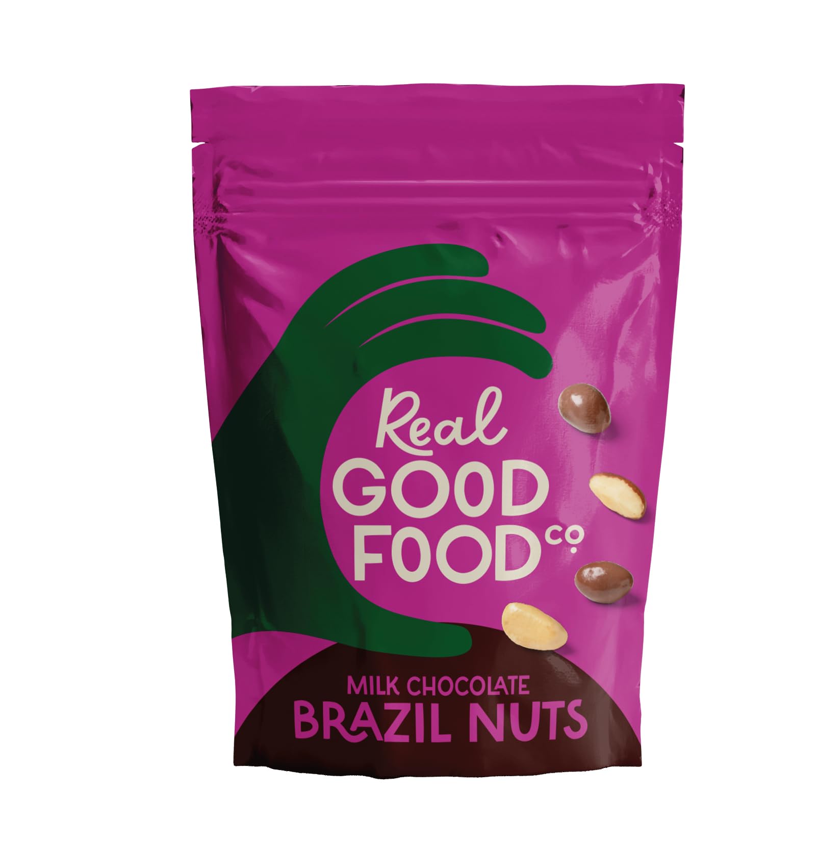 Real Good Food Co Milk Chocolate Brazil Nuts 150g - Chocolate Coated Nuts Snack