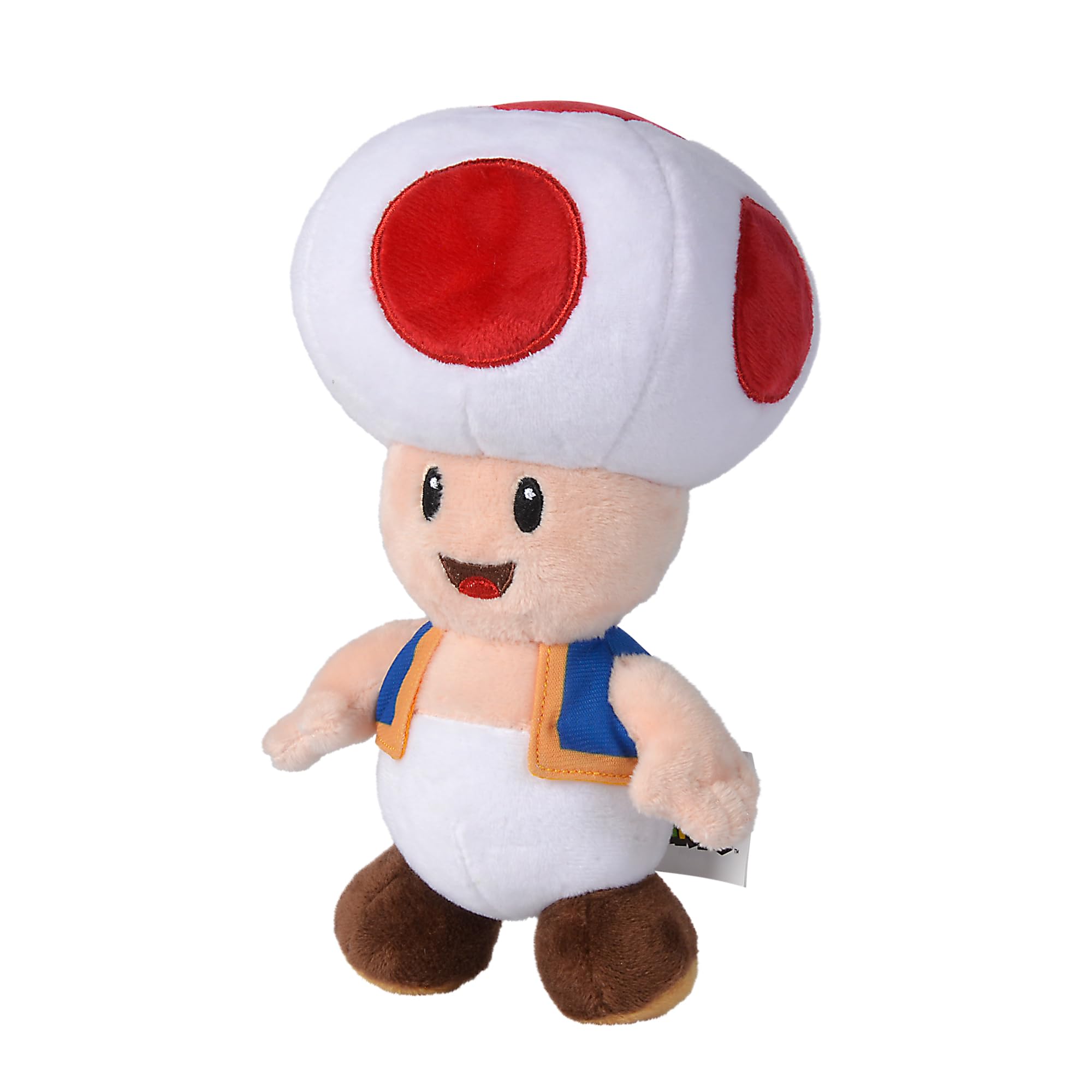 Simba Super Mario Toad Plush Toy - 20 cm, Soft Polyester, Suitable from Birth