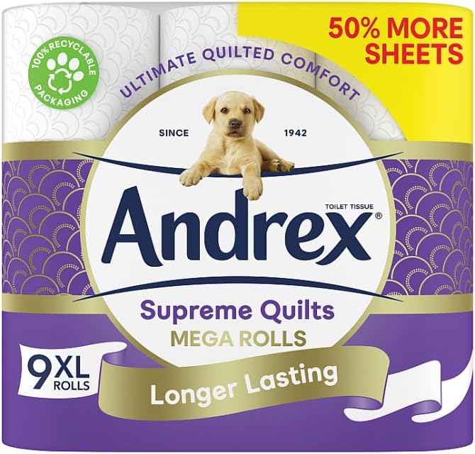 Andrex Supreme Quilts Mega-Toilettenpapier – 9 Rollen (entspricht 13,5 Standardrollen) 6