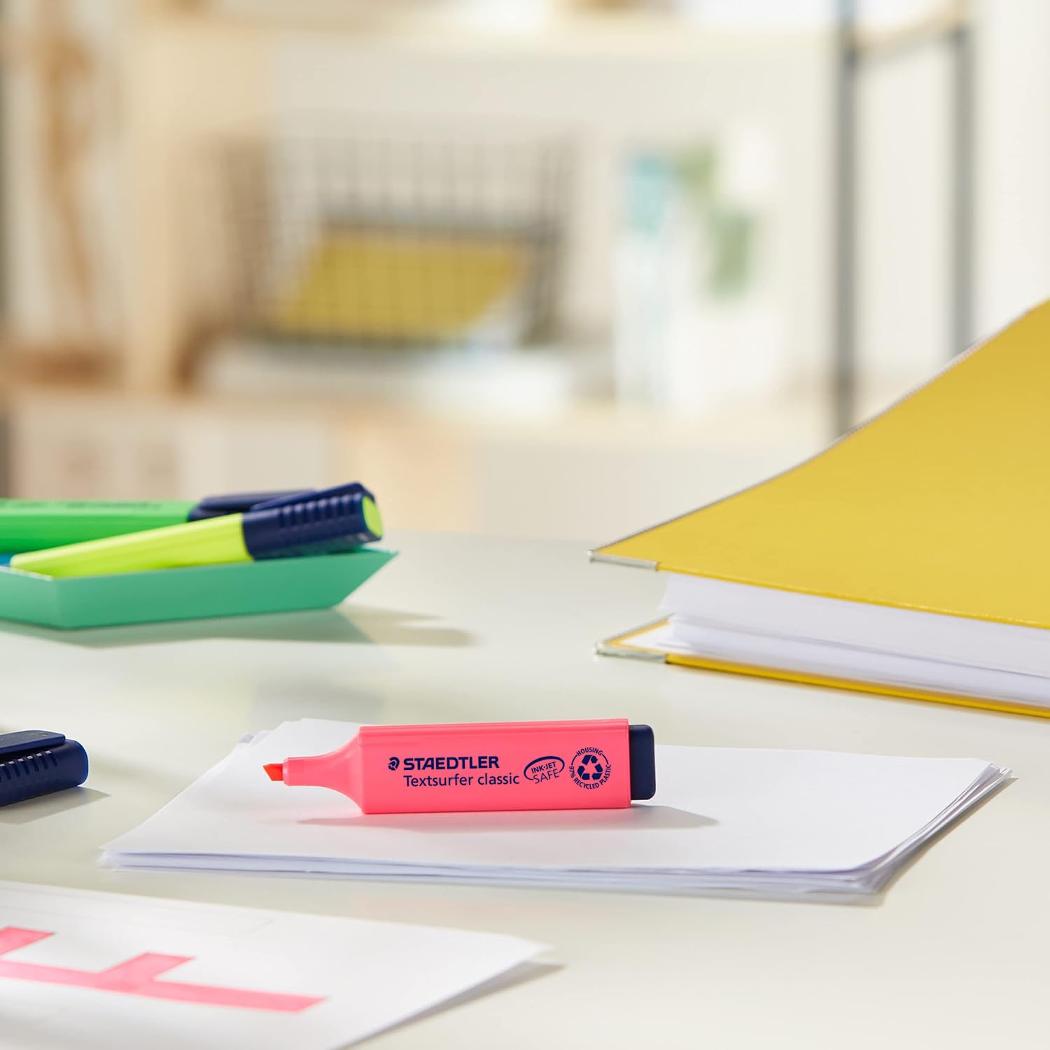STAEDTLER Textsurfer Classic Highlighter - Assorted Colours (6 Count) | InkJet Safe, Chisel Tip 3