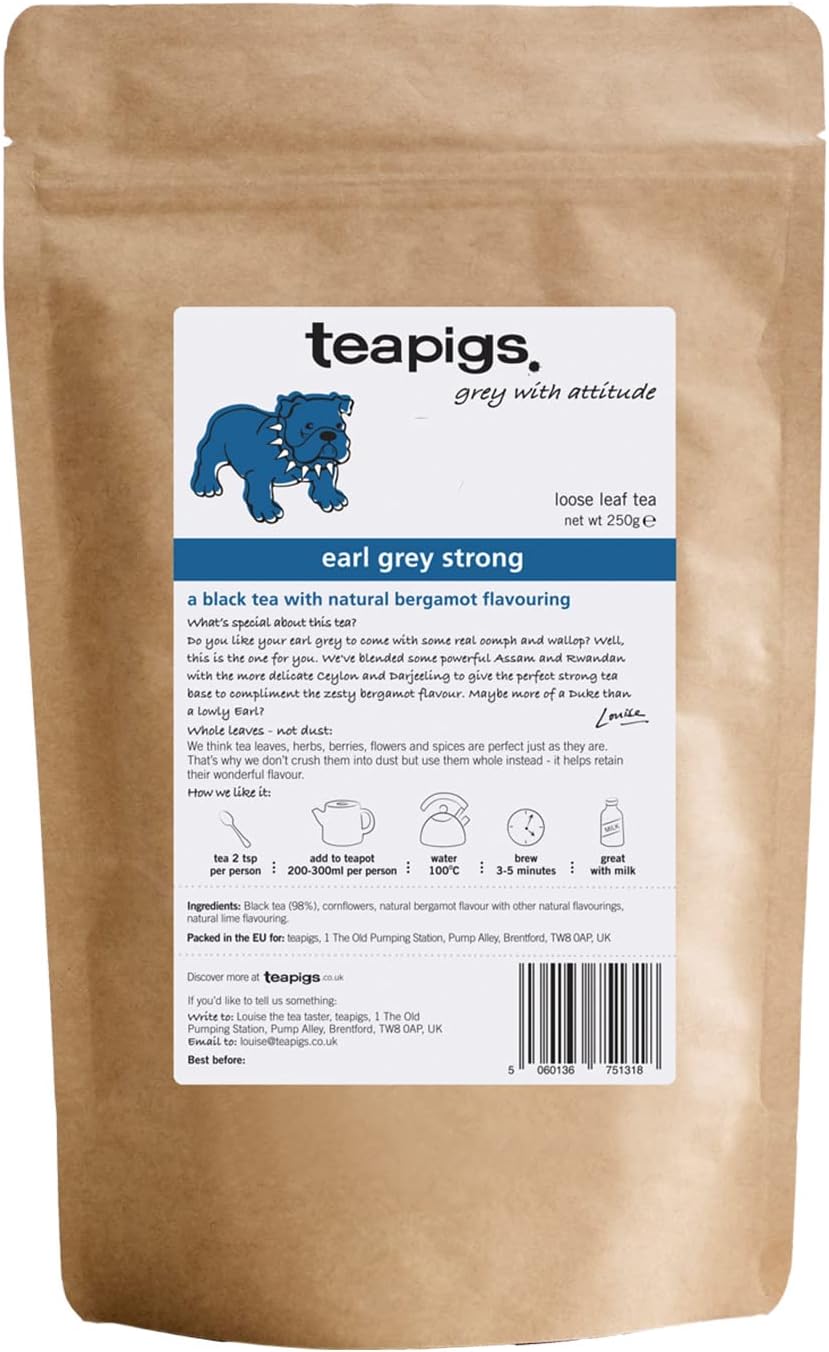 Teapigs Earl Grey Strong Loseblatt-Tee – Ganzblatt-Schwarztee mit Bergamotte und Kornblumen