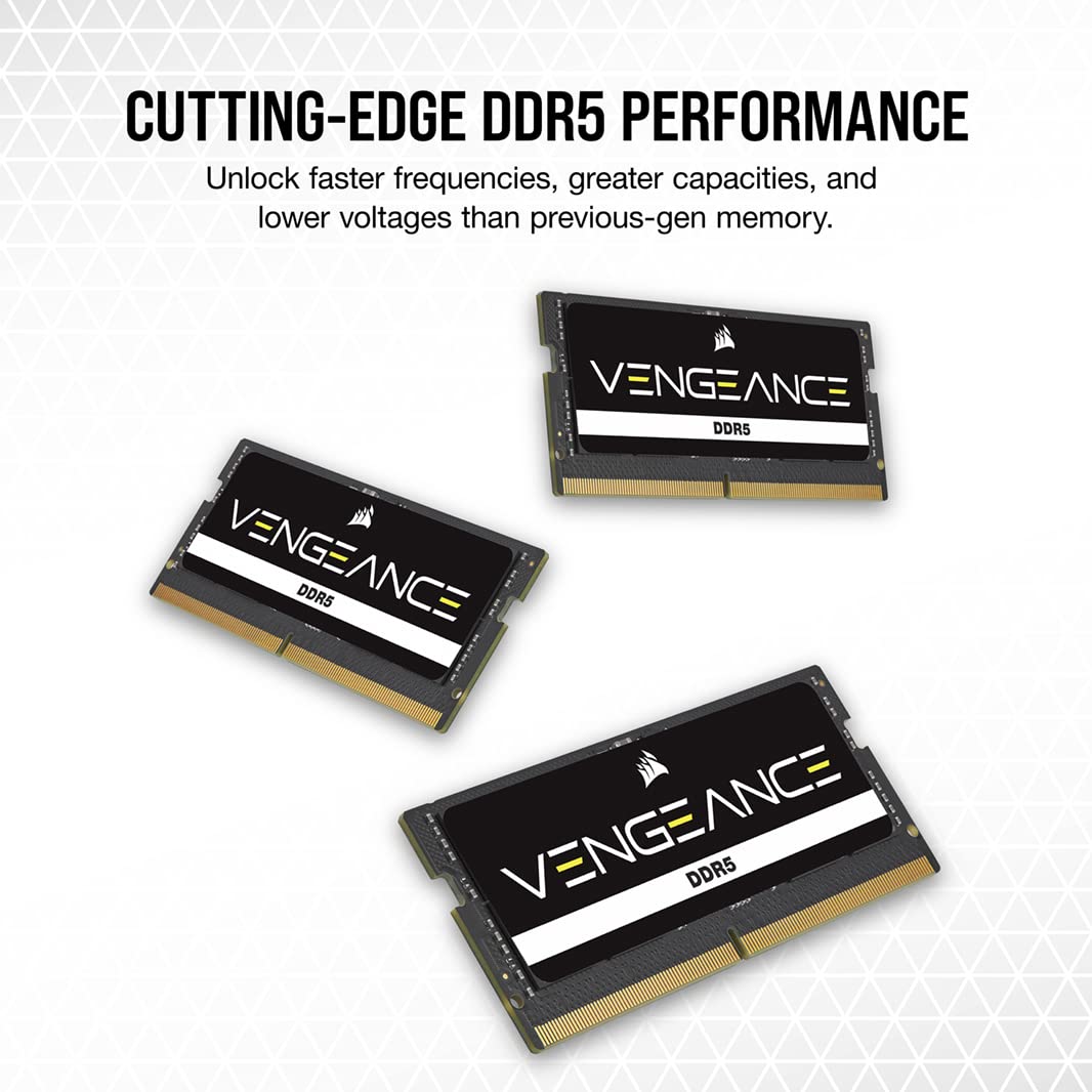 Corsair VENGEANCE SODIMM DDR5 RAM 32GB (2x16GB) 4800MHz CL40 Intel XMP iCUE Compatible Memory - Black 3