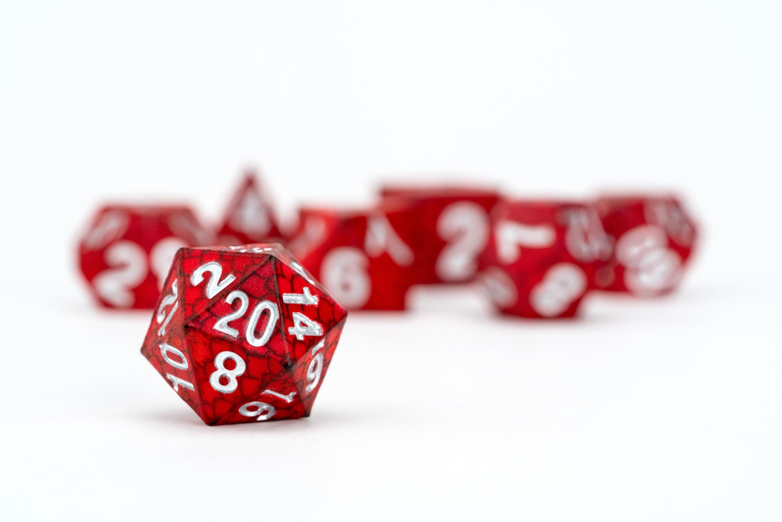 Metallic Dice Games FanRoll Dragon Storm Silicone Dice Set - 7 Pieces | Red Dragon Scales 5