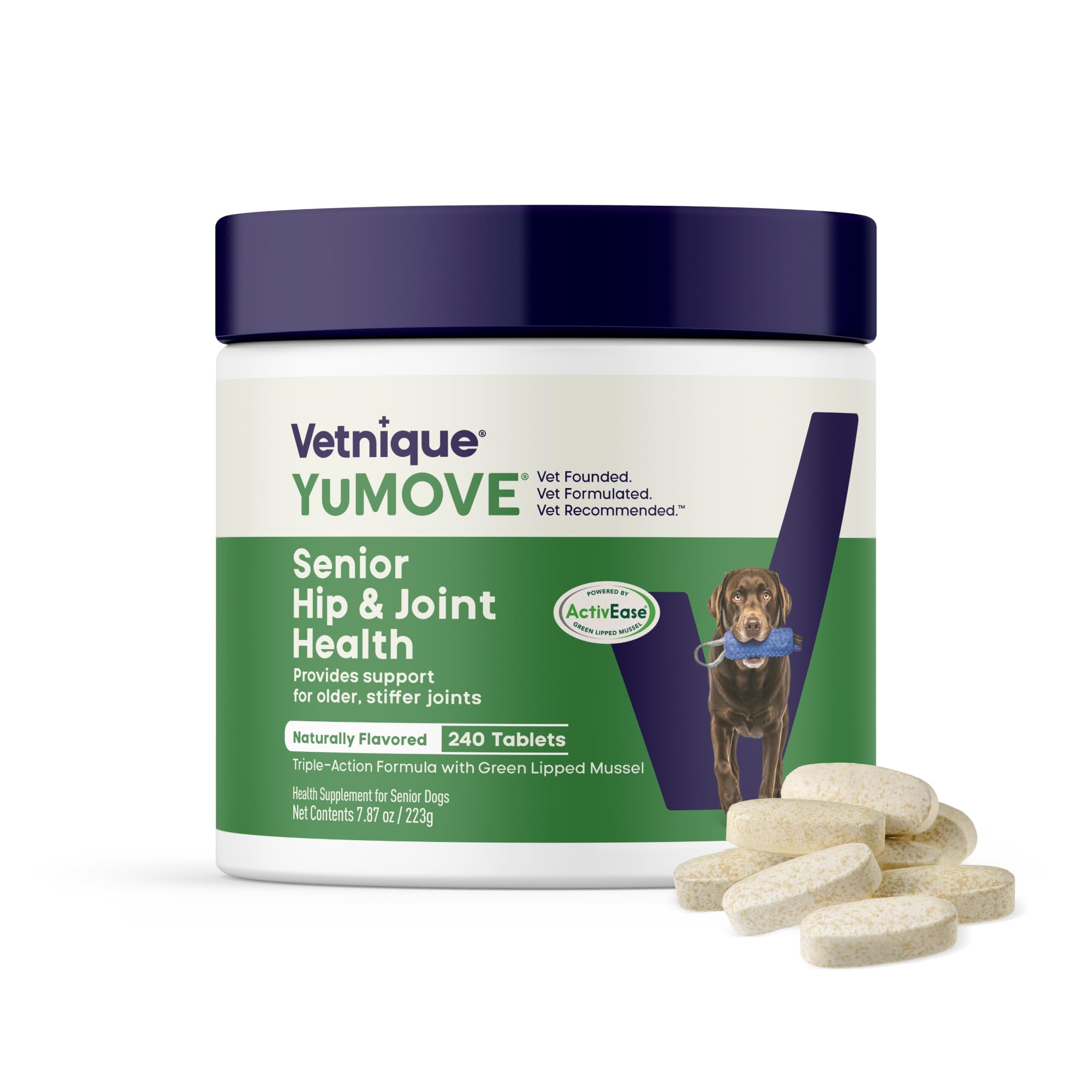 YuMOVE Senior Dog - Higher Strength Hip and Joint Supplement | 240 Tablets | Seafood Flavor