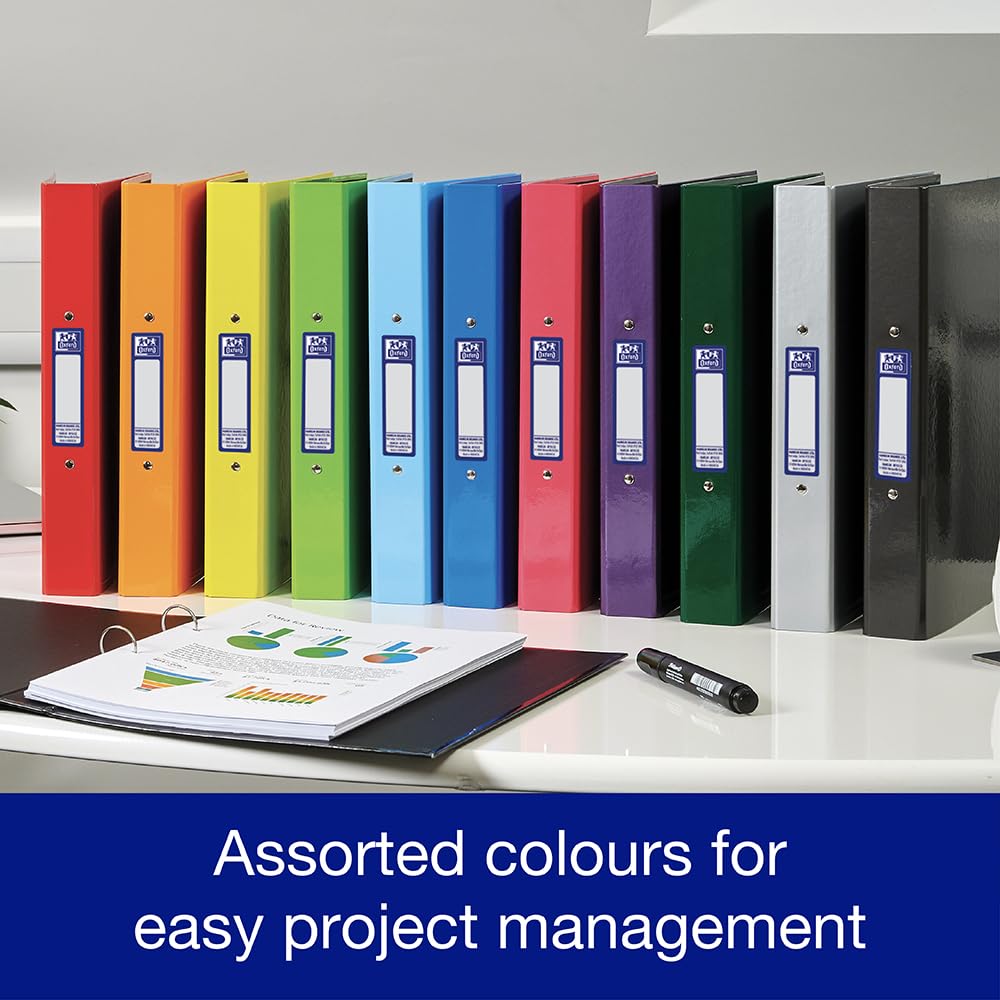 Oxford Premium A4 Ring Binder, Pink Single Folder, 25mm Capacity, Laminated Paper on Board 6