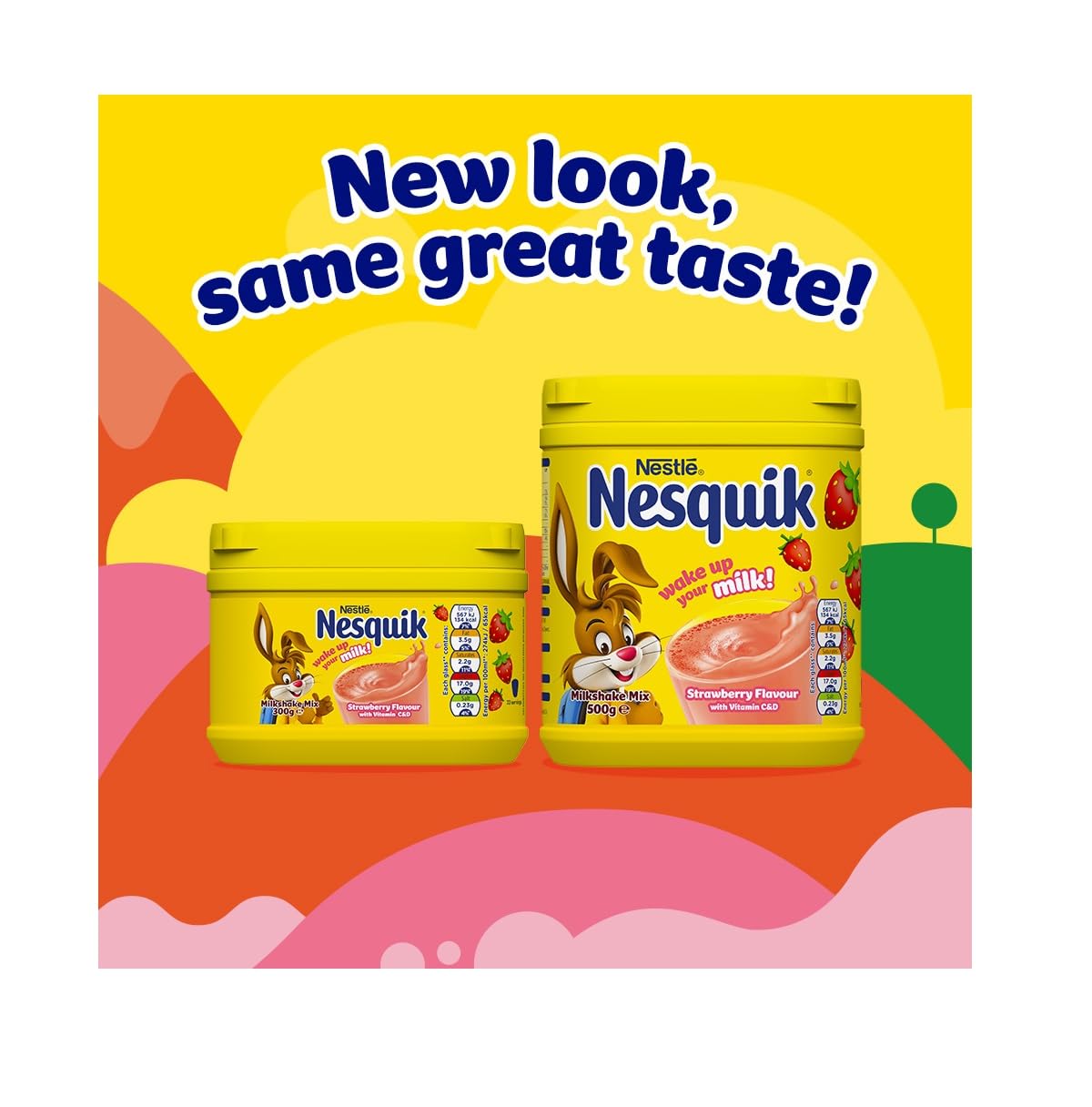 Nesquik - Strawberry Flavoured Milkshake Powder with Vitamin D, 500g Tub