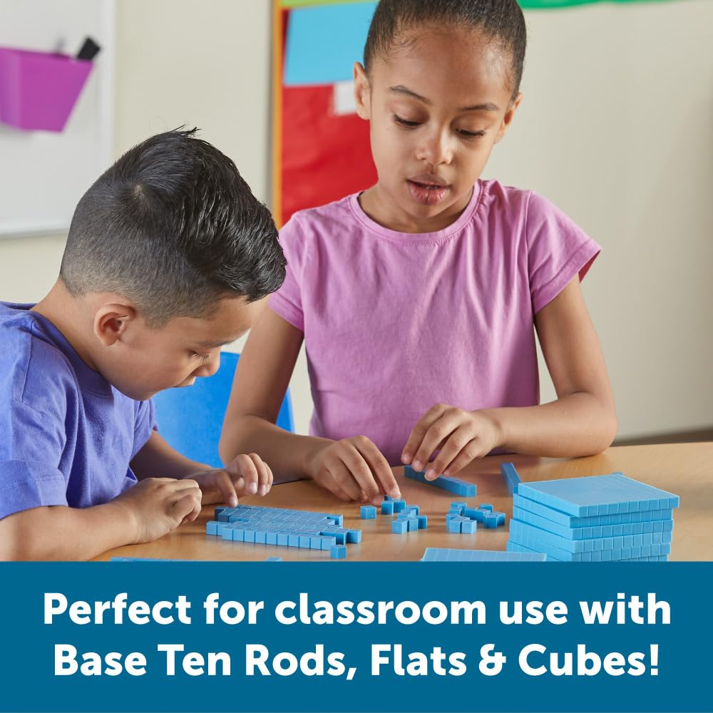 Learning Resources Grooved Plastic Base 10 Units - Set of 100, 1cm Cubes for Math Learning 6