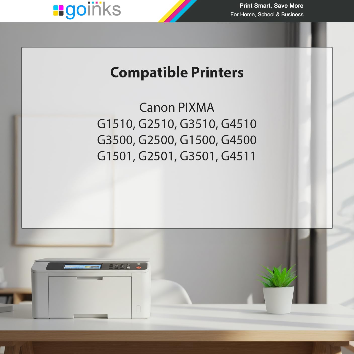 Go Inks GI-590 Compatible Ink Bottle Set - 4 Pack (135ml Black/70ml Color)