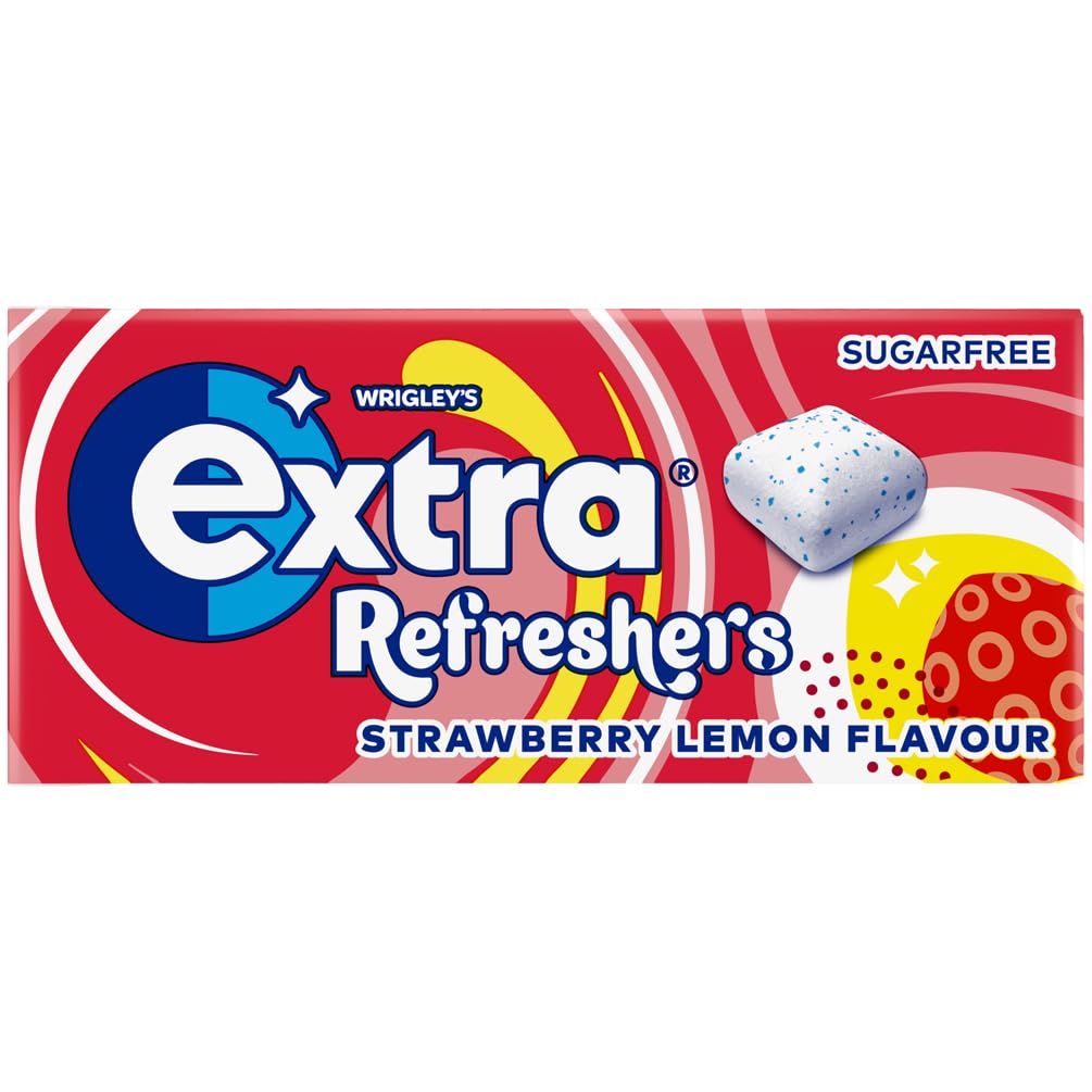 Extra - Refreshers Sugar Free Chewing Gum, Strawberry Lemon Flavour, 16 Packs (112 Pieces) 5