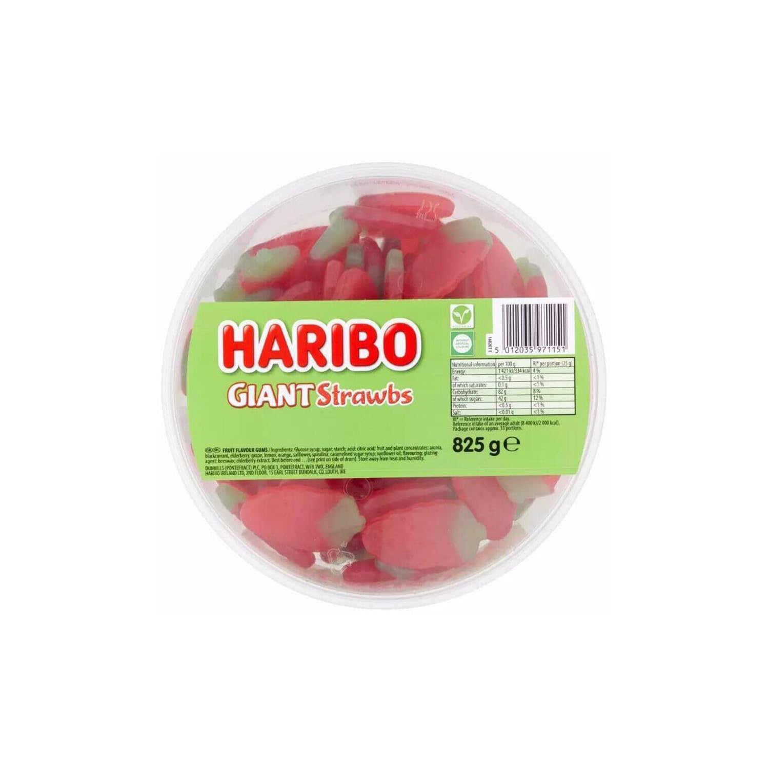 HARIBO Giant Strawbs Strawberry Flavoured Chewy Sweets - 75 Pieces Tub 5
