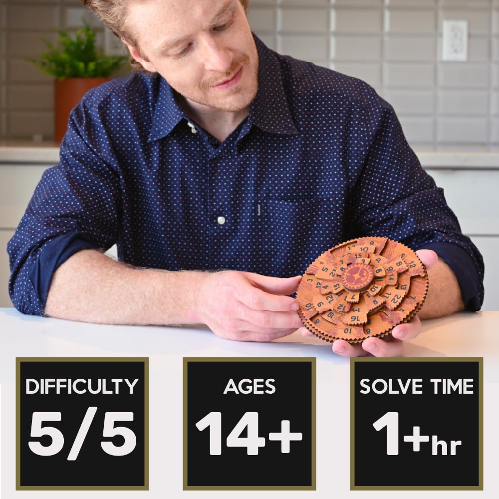 True Genius Grecian Computer Brain Teaser Puzzle - Wood Logic Game for Teens & Adults 6