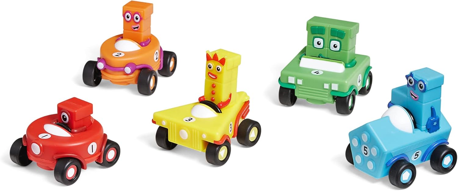 Learning Resources Numberblocks Mini Vehicles Set - 5 Car Pack with Rolling Wheels