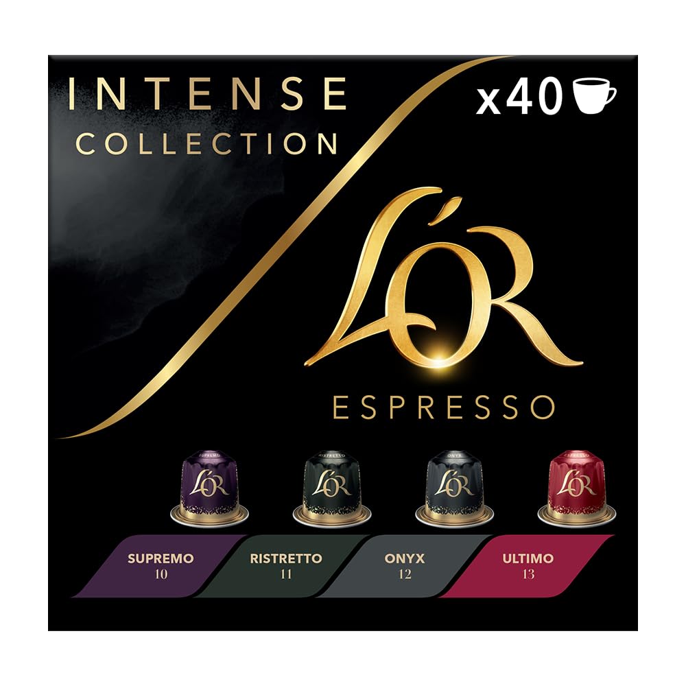 L'OR Espresso Intense Variety Box - 40 Recyclable Coffee Pods for Nespresso®* Compatible Machines