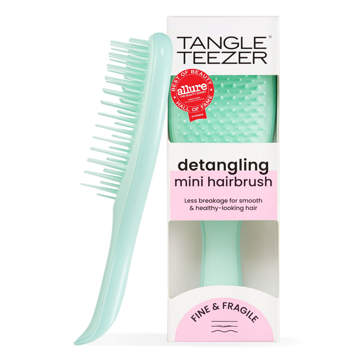 Tangle Teezer Mini Ultimate Detangler Fine & Fragile Hairbrush - Detangling | Travel Size | Jade Lagoon