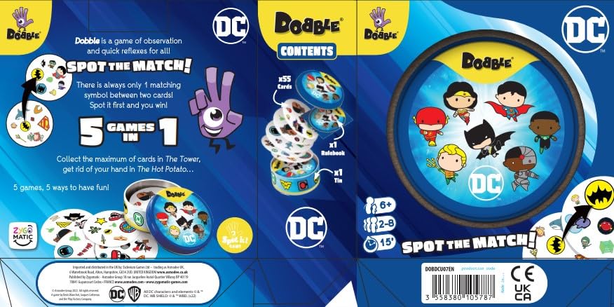 Asmodee Dobble DC Justice League Card Game for Kids & Families 7