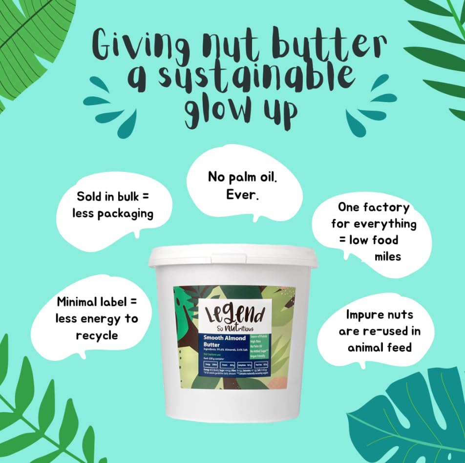 Legend Smooth Almond Butter 1kg – 100 % natürlich, vegan, ohne Zuckerzusatz, reich an Proteinen und Ballaststoffen 9