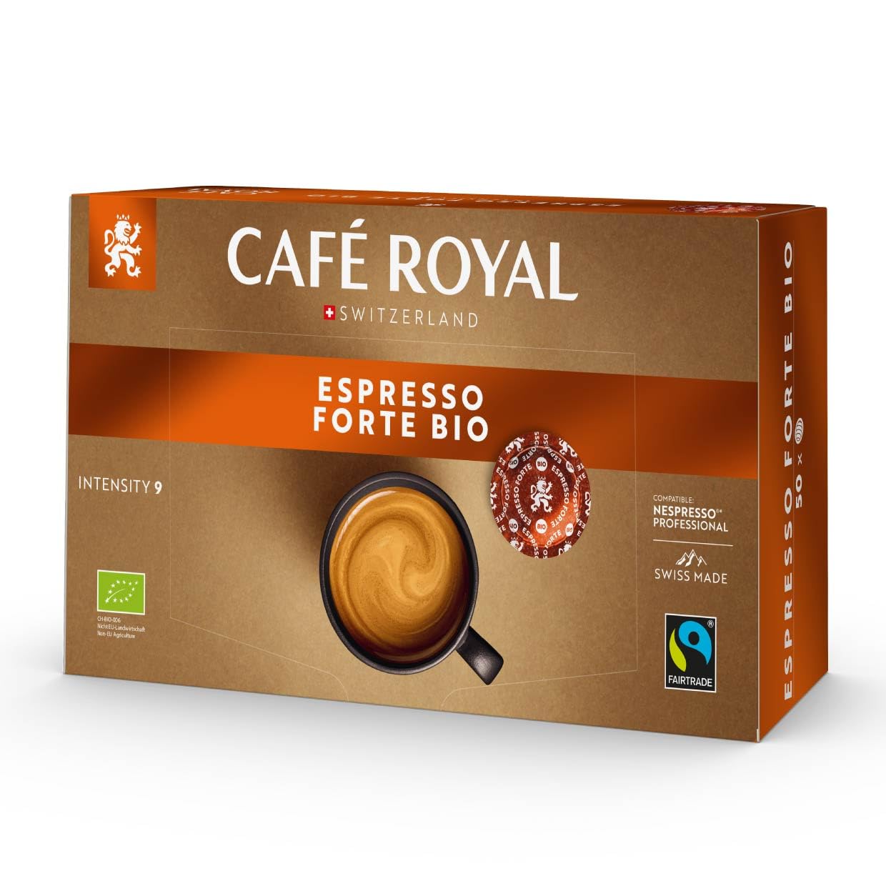 Café Royal Professional Pads - Organic Espresso Forte | 50 Count | Nespresso Professional Compatible