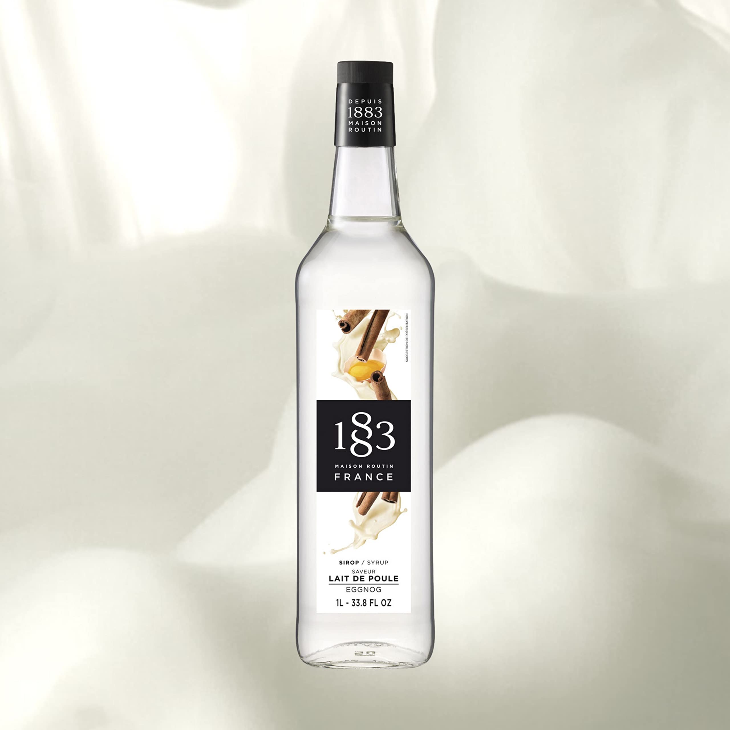 1883 Maison Routin - Eierlikörsirup für Heißgetränke &amp; Cocktails, Glasflasche 1L 4