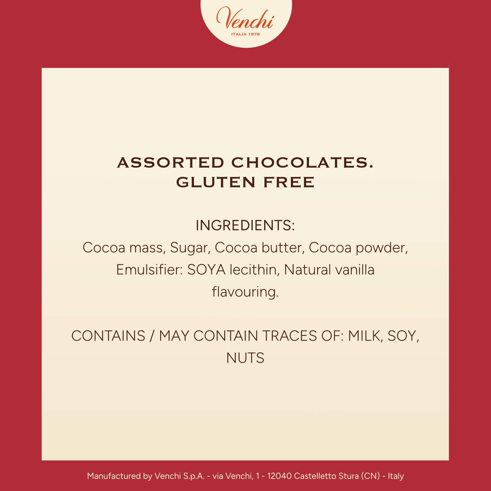 Venchi Gift Box with 16 Dark Mini Blend Chocolates | 60%, 75%, 90% Cocoa | 1.7 oz