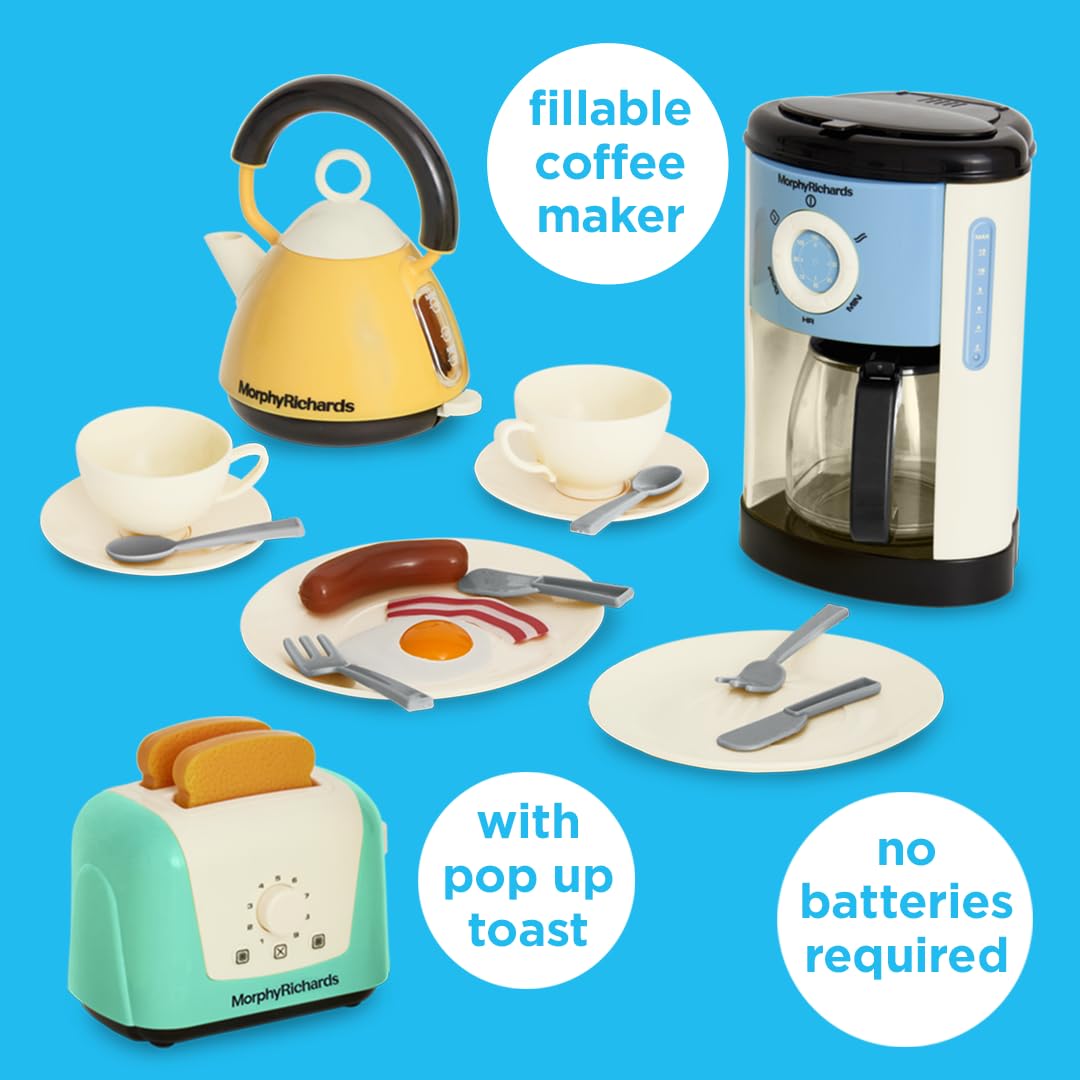 Casdon Morphy Richards Kitchen Set - Toy Appliances with Toaster, Kettle, Coffee Maker | Pastel | Ages 3+