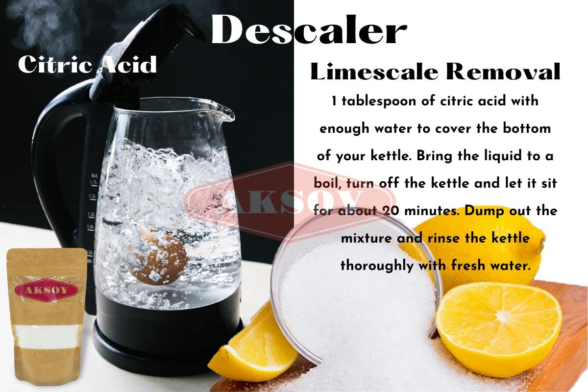 Aksoy - Citric Acid Food Grade 1.25kg | Non-GMO, Anhydrous, for Cleaning, Canning & Bath Bombs 6