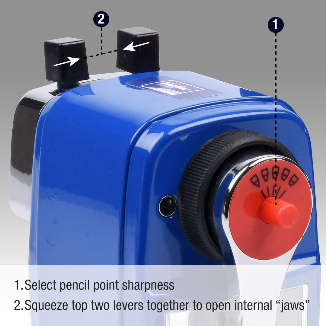 Helix Metal Desktop Pencil Sharpener - 5 Settings, Clamp Mount | Standard & Jumbo Pencils 3
