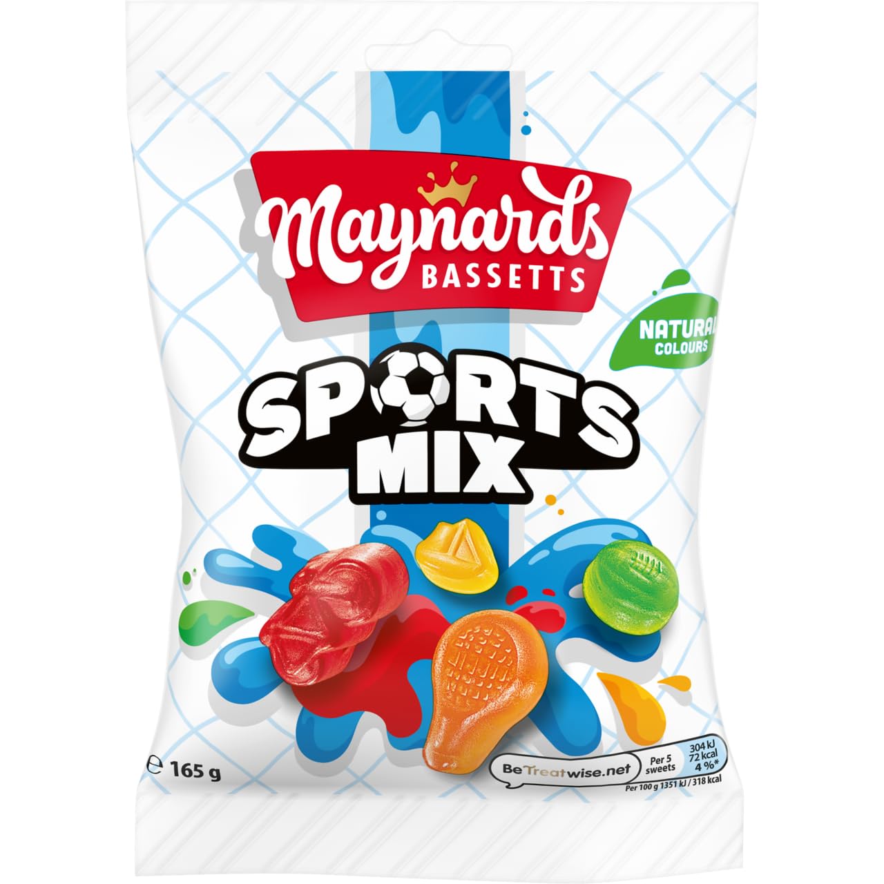 Maynards Bassetts Sports Mixture Süßigkeitenbeutel, verschiedene fruchtige, zähe Gelee-Süßigkeiten, 165 g