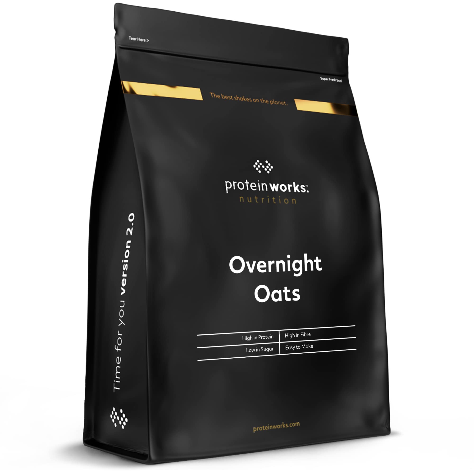 Protein Works Overnight Oats - Caramel Latte High Protein Breakfast, Low Sugar, Low GI Oats with Chia & Flax Seeds, 1 Kg 4