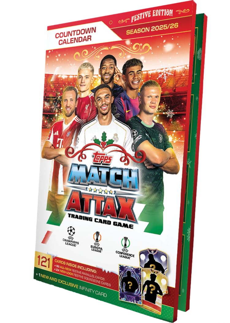 Topps UCC Match Attax 2025/26 - Advent Calendar with 121 Football Trading Cards