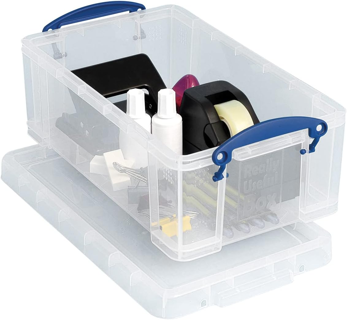 Really Useful Box - 5 Litre Transparent Stackable Storage Box with Clip Lock Lid 6